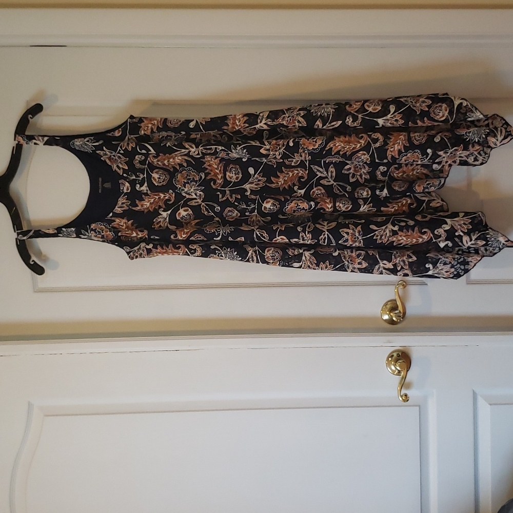 Lace asymmetric floral dress